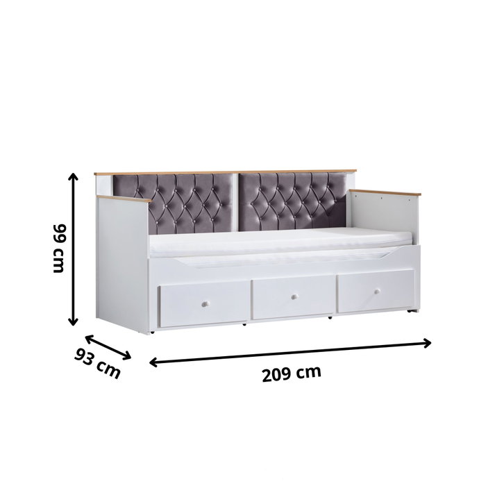 Hanah Home Alacati Cama de día - Blanco y Antracita